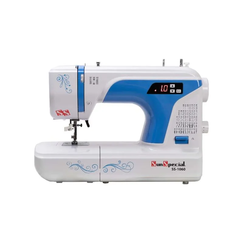 Máquina Costura Doméstica Ss-1060 Autovolt Eletrônica Azul - Sun Special
