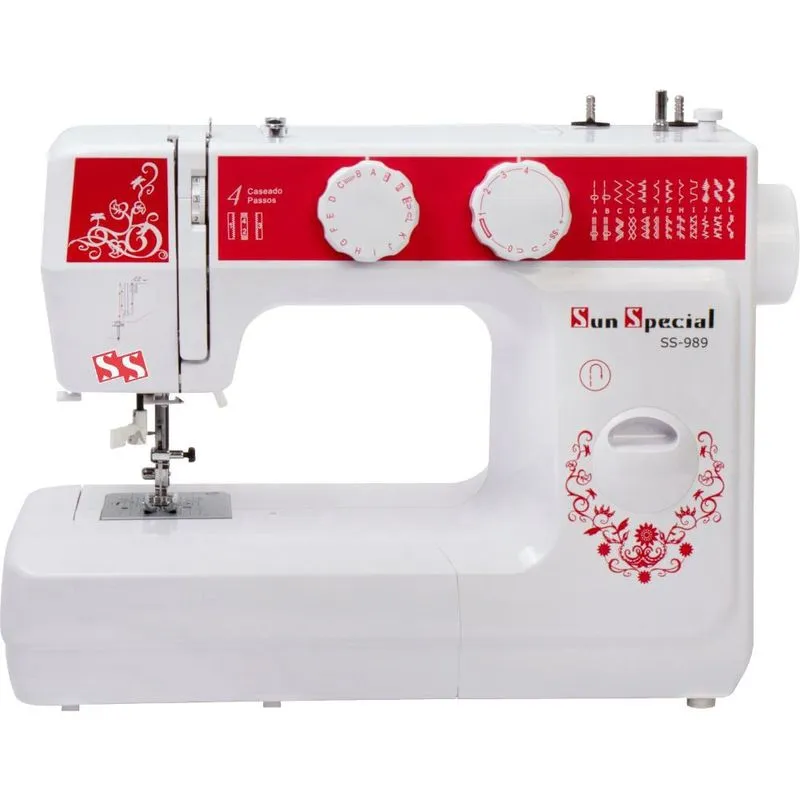 Máquina Costura Doméstica Ss-989 220V Mecânica Vermelha - Sun Special