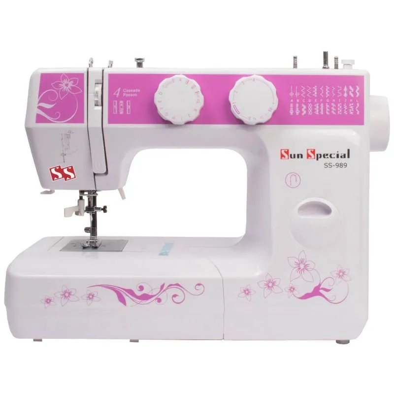 Máquina Costura Doméstica Ss-989 220V Mecânica Roxa - Sun Special