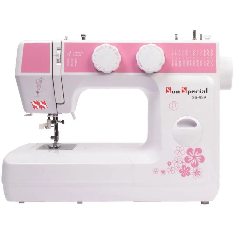 Máquina Costura Doméstica Ss-989 110V Mecânica Rosa - Sun Special