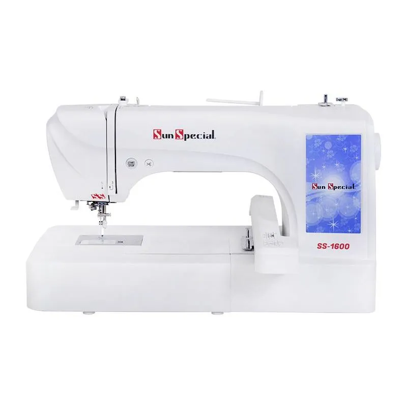 Máquina Bordado Doméstica Ss-1600 Bivolt Eletrônica Branca - Sun Special