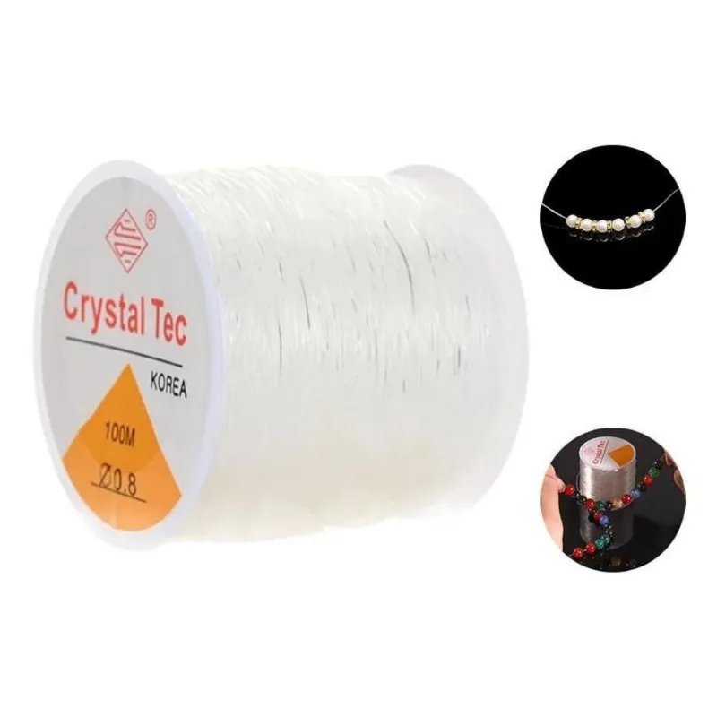 Fio De Silicone Elástico Para Pulseiras - 0.8mm - 100 Metros