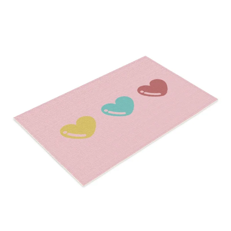 Tapete de Banheiro Veludo Hearts 60x45 Antiderrapante