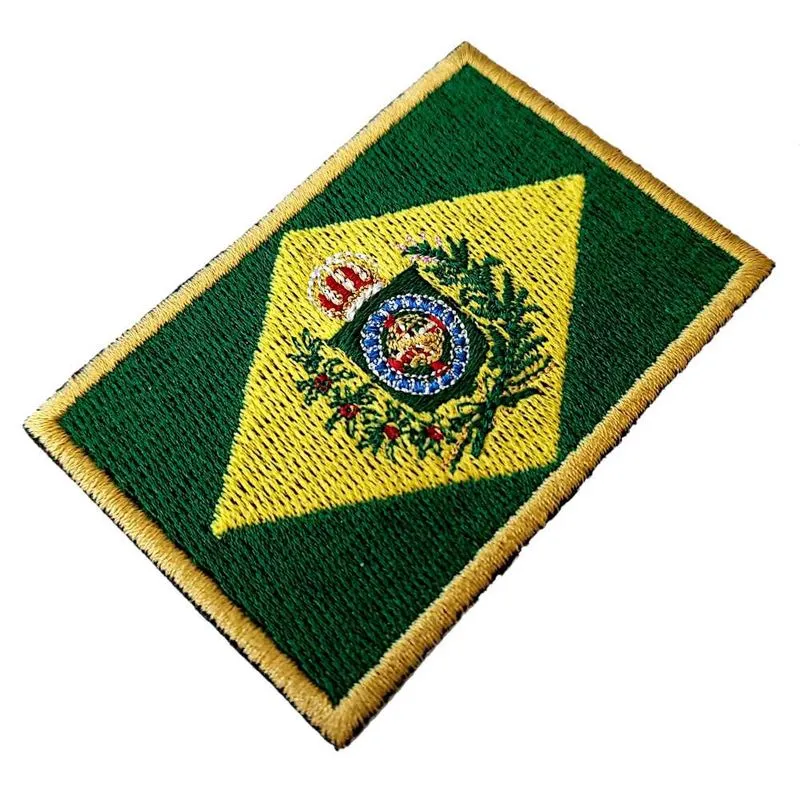 BP0407T01 Bandeira Brasil Imperial Bordada Termo Adesivo
