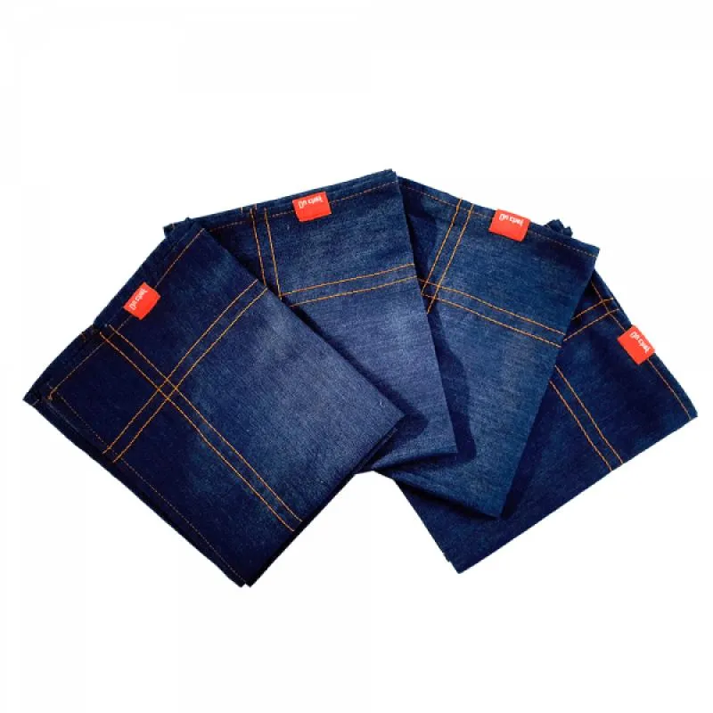 Conjunto De 4 (quatro) Guardanapos Blue Jeans - Feito Brasil