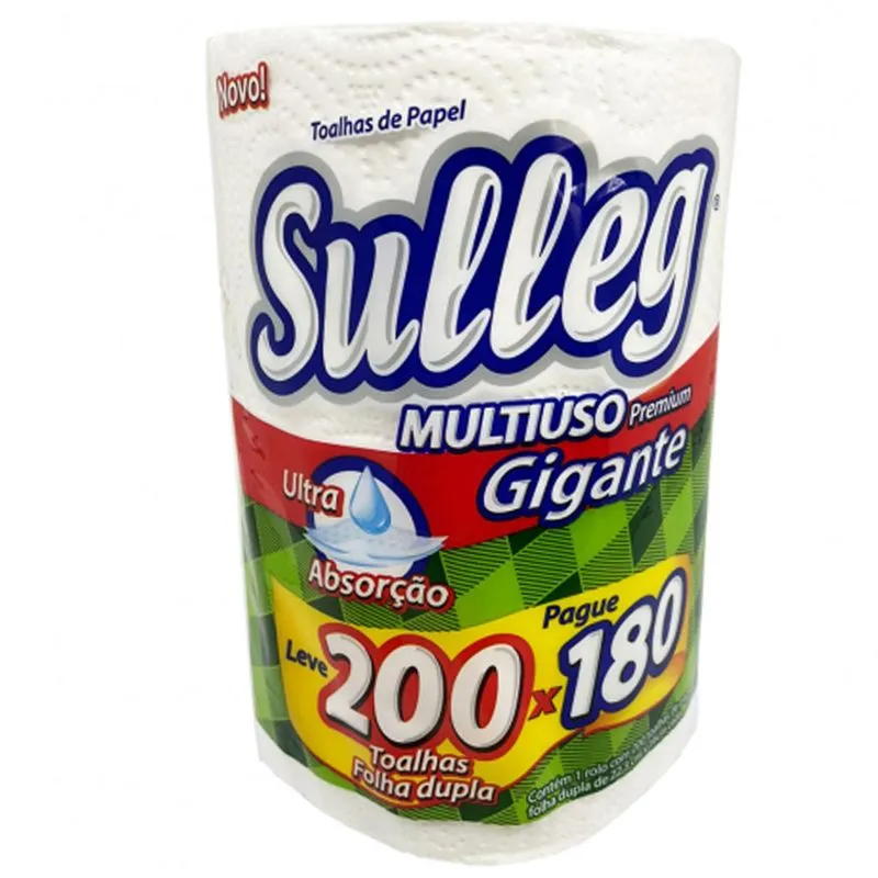 Toalhas de Papel Gigante 22,3cmX16cm c/200 - Sulleg