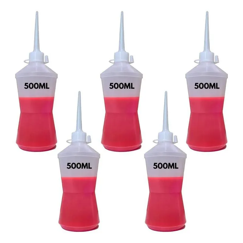 Almotolia Plástica Aplicador Bisnaga Pisseta 500ml Kit 5un