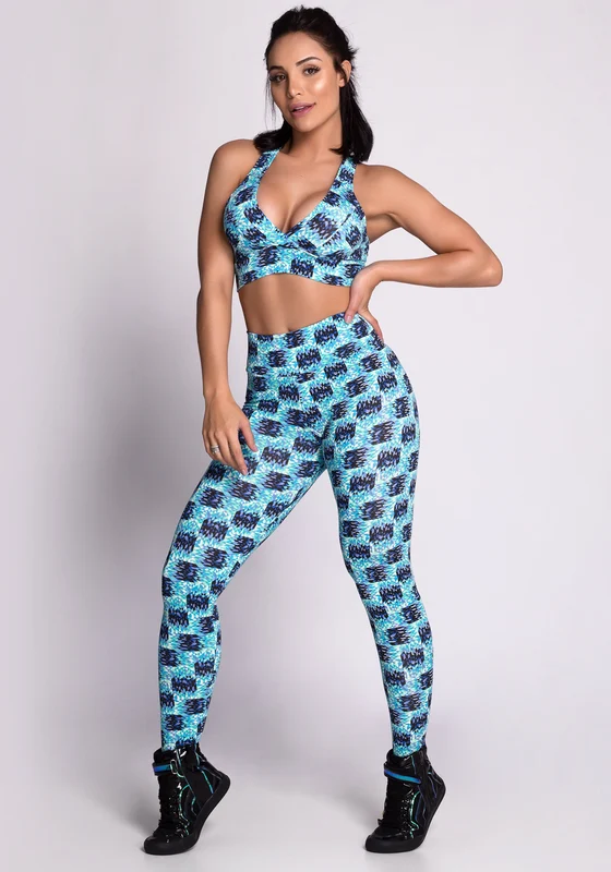 Conjunto Fitness Suplex Estampado Colors Dlk AZUL / P