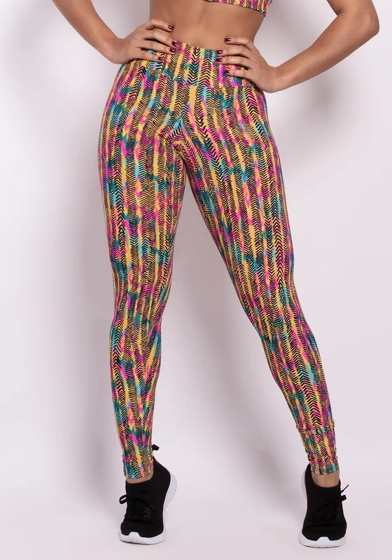 Calça Legging Poliamida Estampada Happy Colors Dlk COLORIDO / P