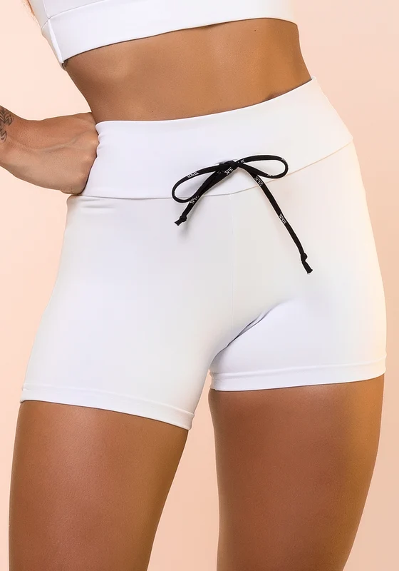 Short Fitness Branco Com Cadarço Básico Dlk BRANCO / P