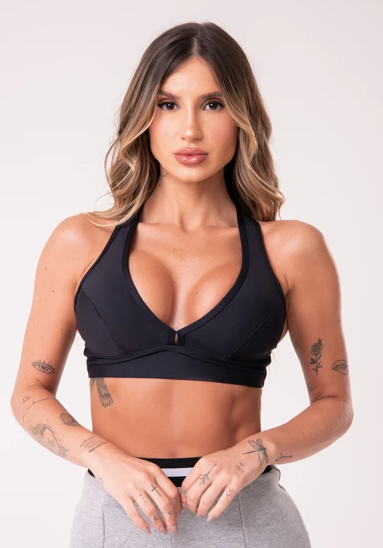 Top Nadador Preto Com Bojo Básico Dlk PRETO / G