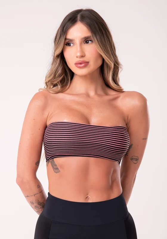 Top Faixa Jacquard Listrado Rosa Dlk ROSA / M