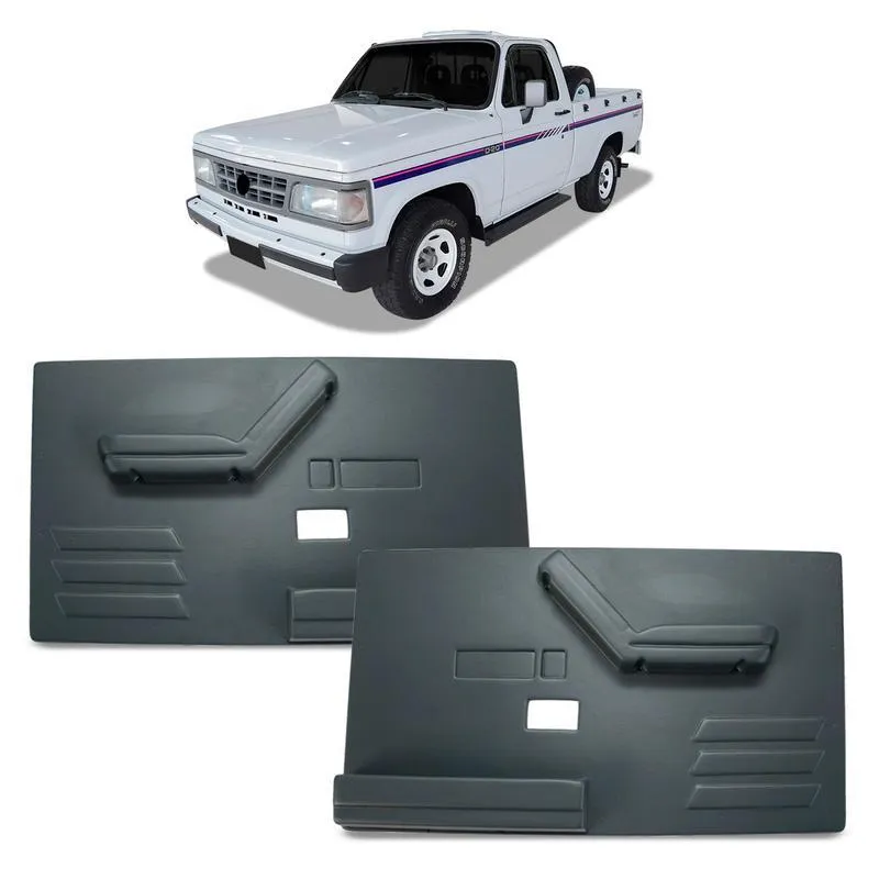 Forro De Porta Dianteira D20 93-97 Com Apoio De Braço Preto