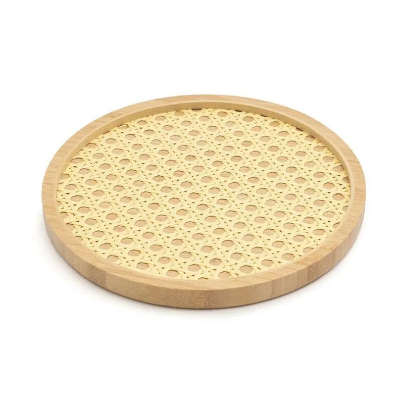 Bandeja De Bambu Oikos Com Palha 20cm Redonda