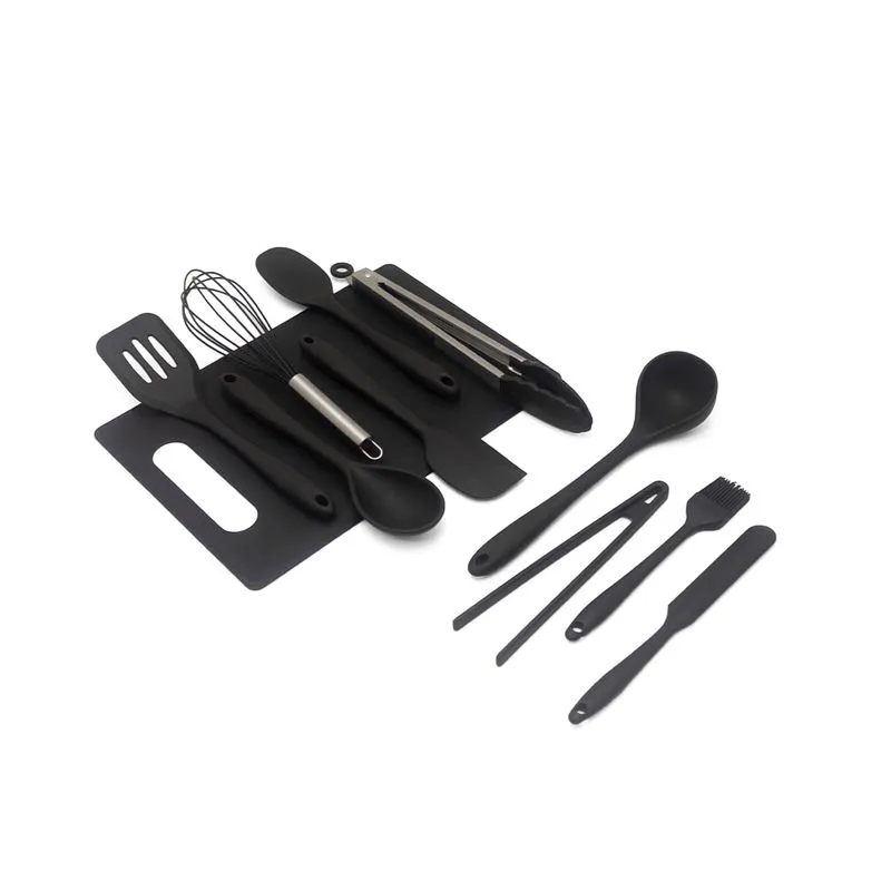 Kit de Utensílios de Cozinha C/ Tábua 11 Peças PR - OIKOS