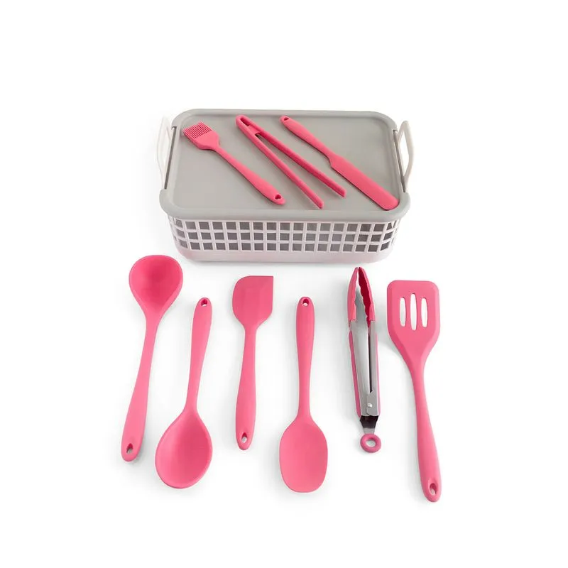 Kit de Utesílios de Cozinha C/ Cesto 10 Peças RS - OIKOS