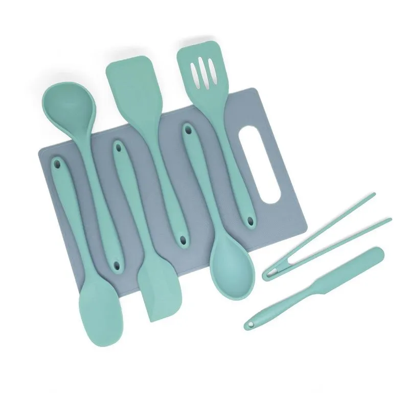 Kit De Utensílios De Cozinha Com Tábua 9 Peças - Oikos