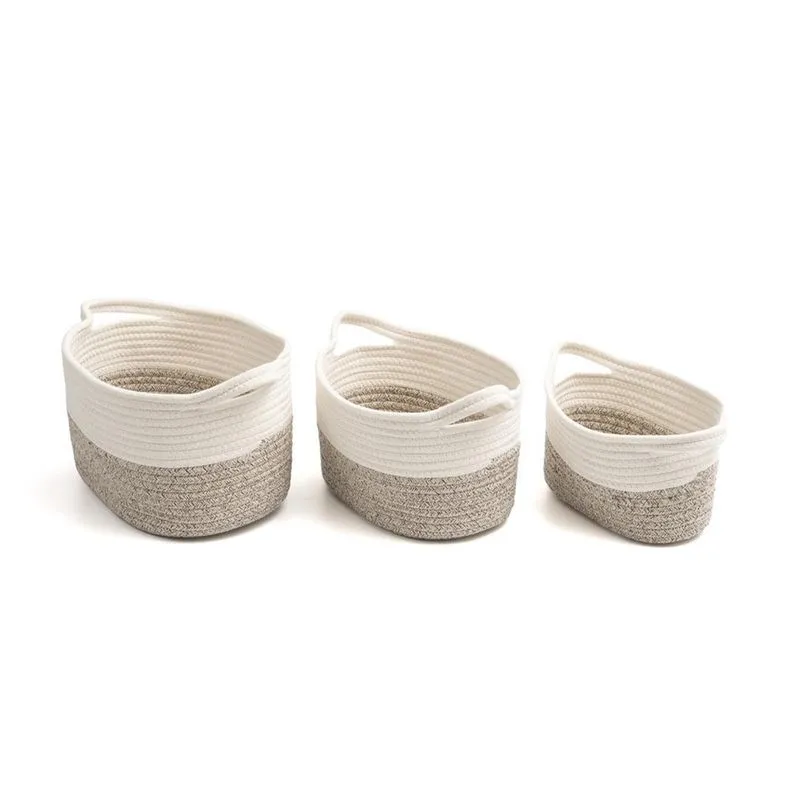 Kit Cestos Duo Cordas Com Alças 3Pcs - Oikos U Natural Uni