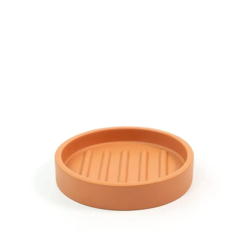 Saboneteira Redonda De Resina Minimal Terracota - Oikos Unic