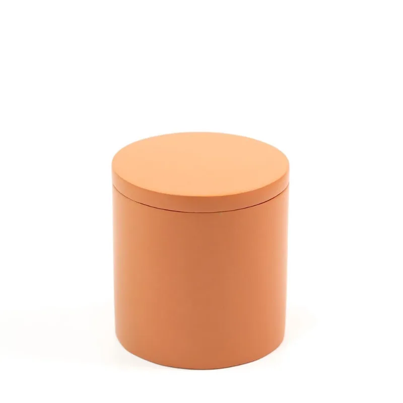 Porta Objetos Com Tampa De Resina Minimal Terracota - Oikos