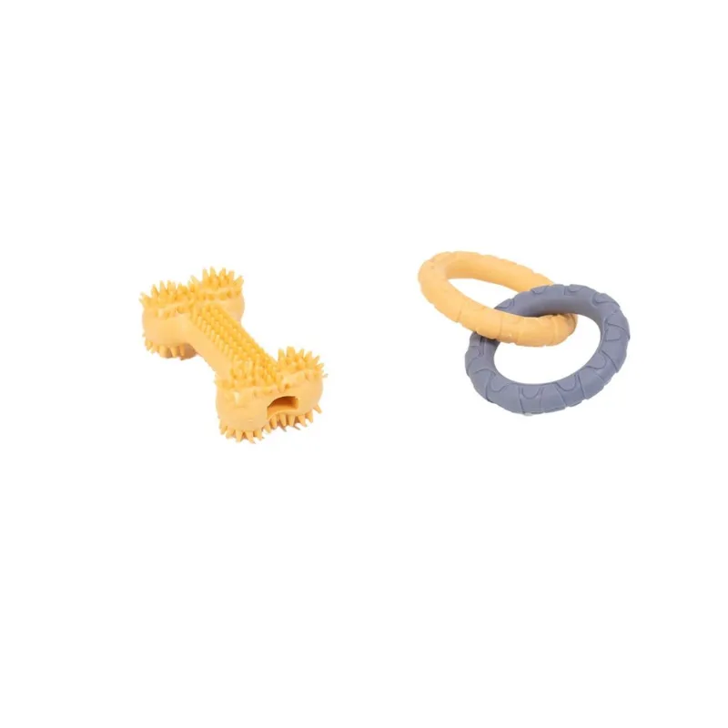 Kit Brinquedos Osso E Duas Argolas De Tpr 3 Pçs - Oikos