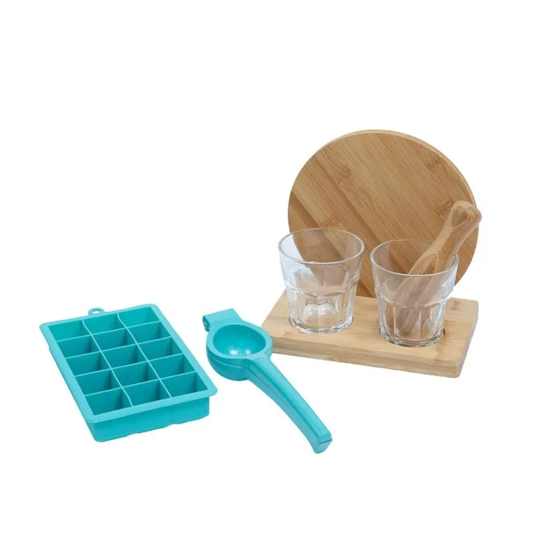 Kit Caipirinha Com Espremedor E Forma Gelo 7 Pç Verde – Oikos