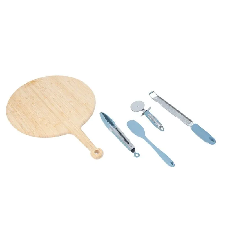 Kit Servir Pizza Bambu 5 Pç - Oikosbr