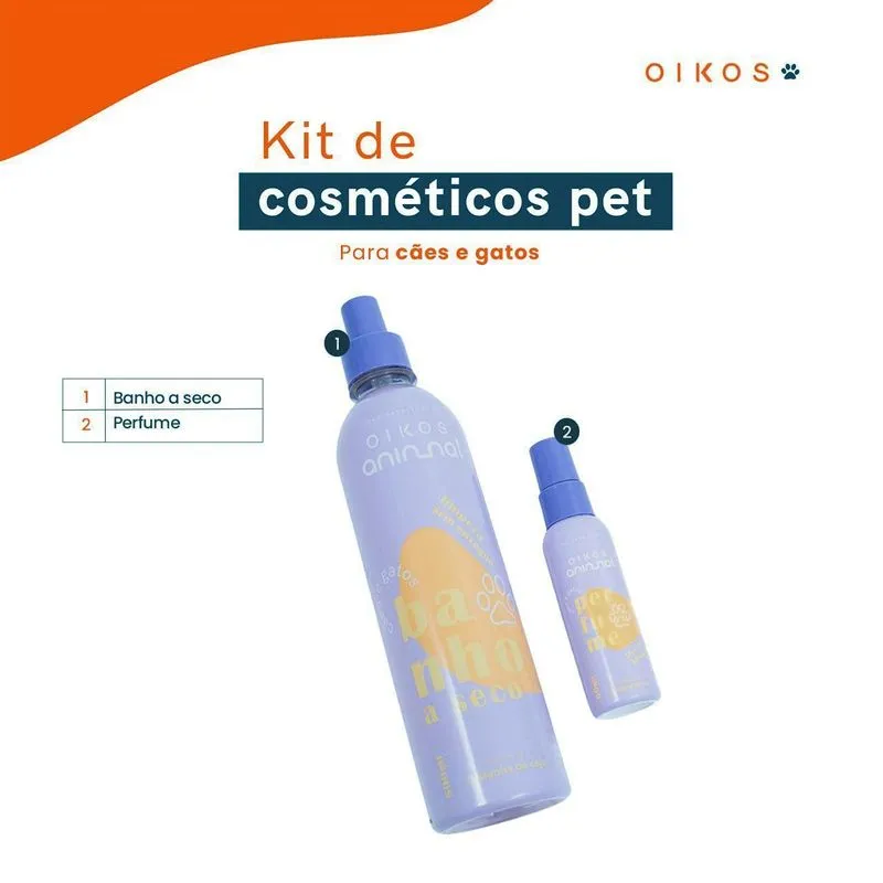 Kit Pet Banho A Seco E Perfume - Oikos Animal