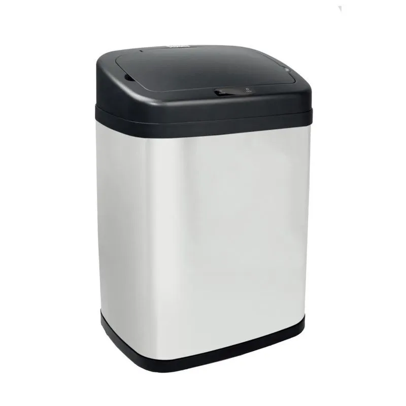 Lixeira galvanizada automatica 20L retangular oikos aço inox