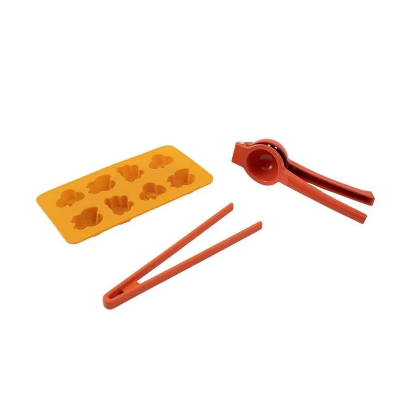Espremedor Limão Oikosbr 500ml + Forma Gelo + Pegador Salada