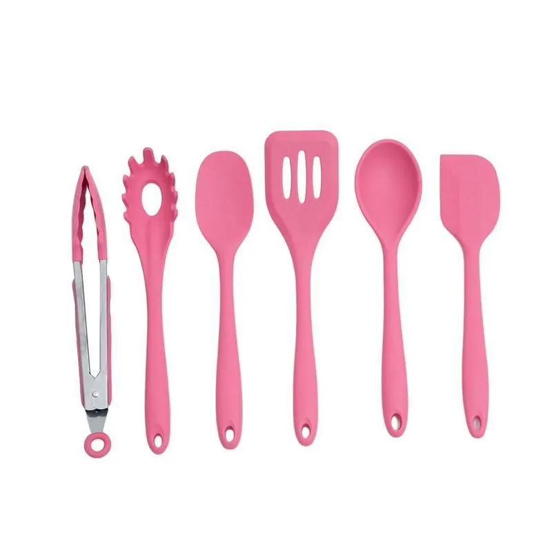Kit 6 Utensílios De Cozinha De Silicone Completo Multiuso