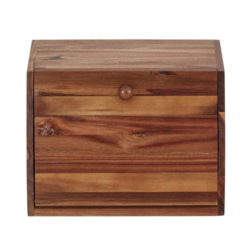Porta pao de acacia com tampa 30CM - oikos natural