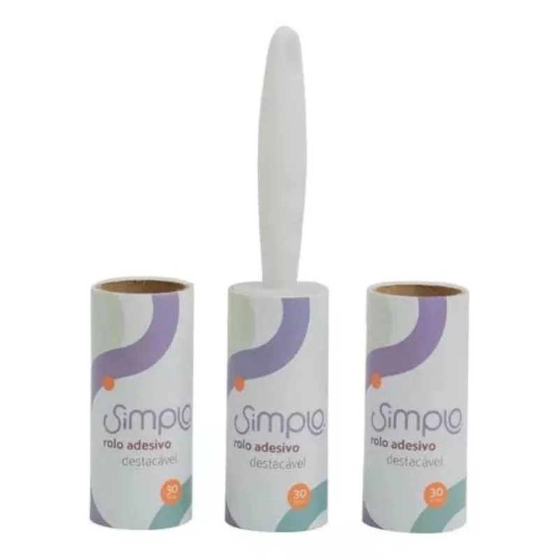 Conjunto Rolo Adesivo 3 Pecas - Simplo Branco