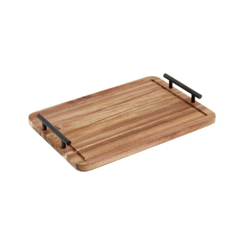 Bandeja Retangular com Alças oikos Acácia 40 cm