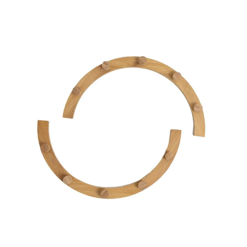 Kit 2 Cabideiros Arcos Circulo Redondo Modulares De Bambu 5