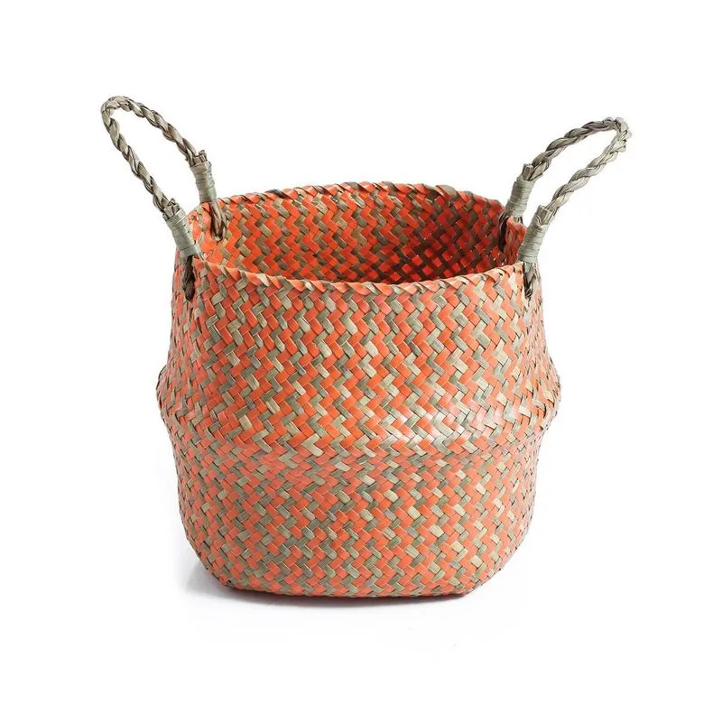 Cesto Organizador Com Alças 27Cm Palha Seagrass Duo - Oikos