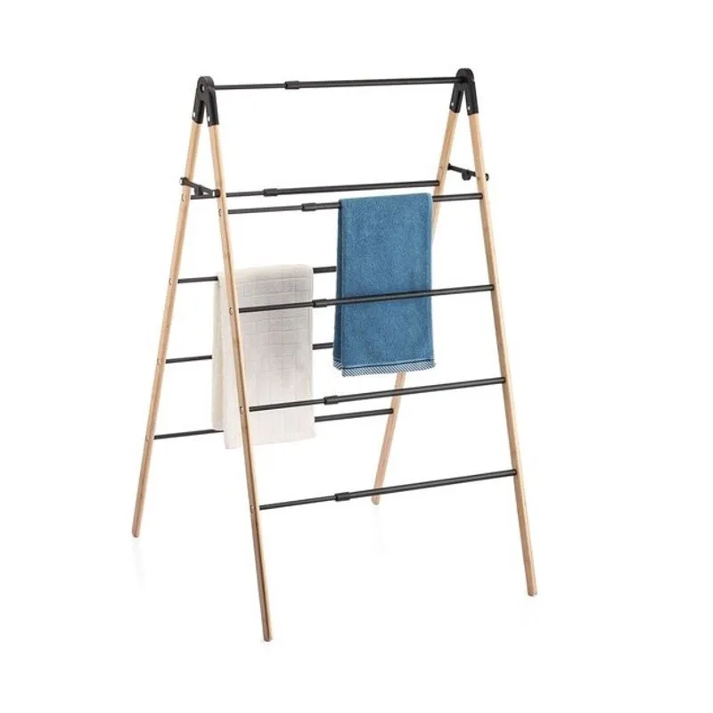 Varal triangular 5 andares bambu c/hastes expansiveis - oikos