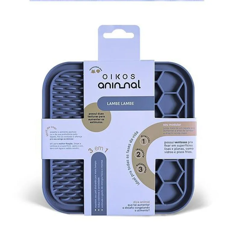Tapete Labirinto De Lamber Para Caes E Gatos - Oikos Azul