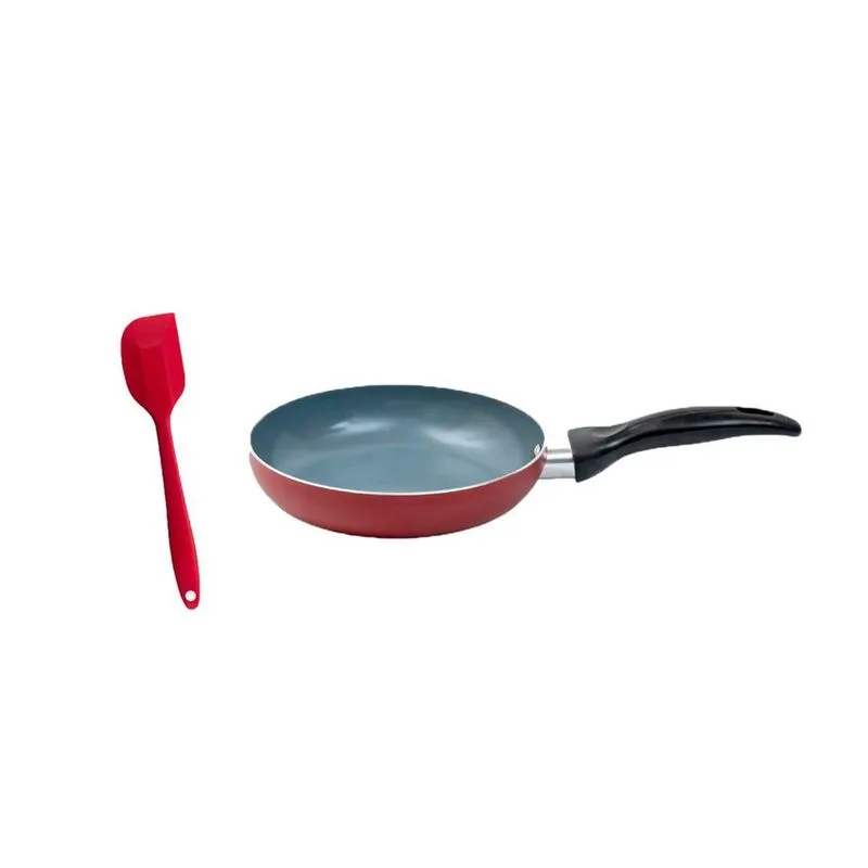 Kit Frigideira Antiaderente e Espátula Silicone Oikos
