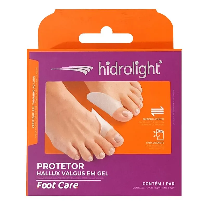 Protetor Hallux Valgus em Gel para Joanete Hidrolight Tamanho P/M 1 Par