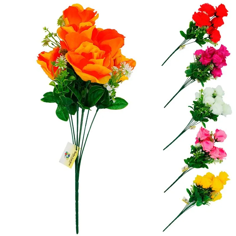 Buquê de Rosas Artificial 49cm em Plástico Bella Garden- SORTIDOS