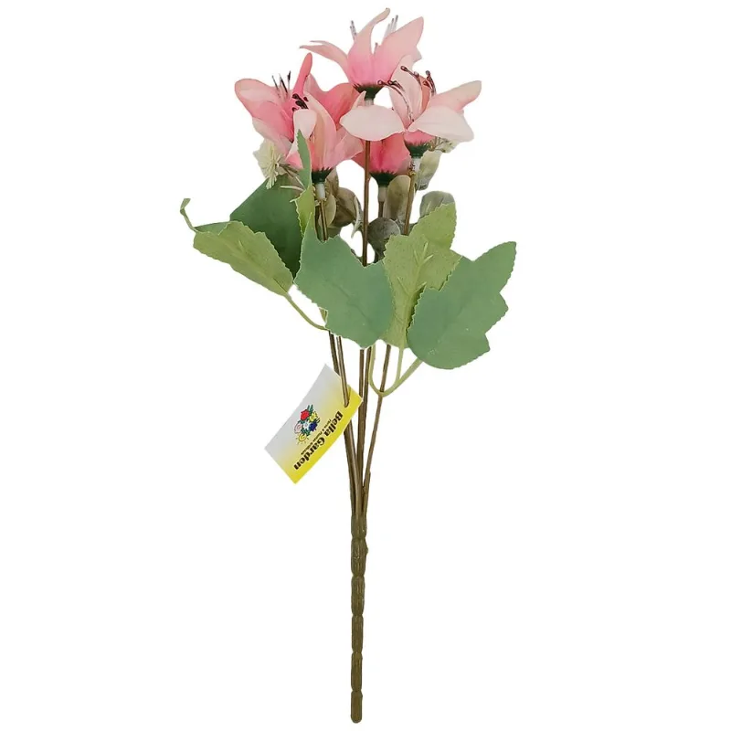 Buquê Mini Lírio Artificial 30cm em Plástico Bella Garden