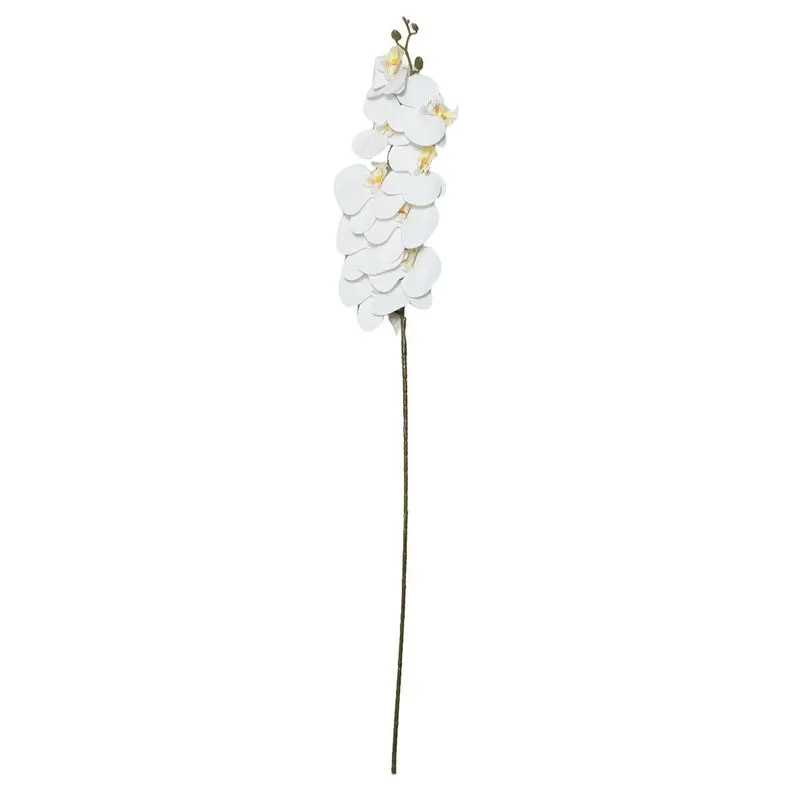 Haste Orquidea Branca Artificial 100cm em Plástico Bella Garden