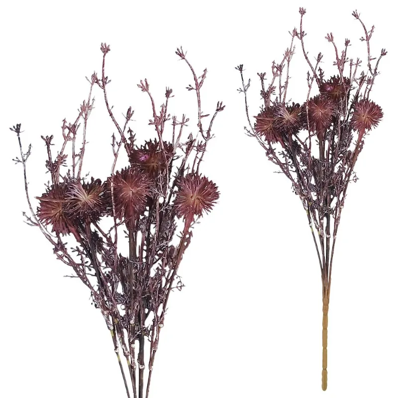 Buquê Capim Mamona Artificial 36cm em Plástico Bella Garden-Roxo