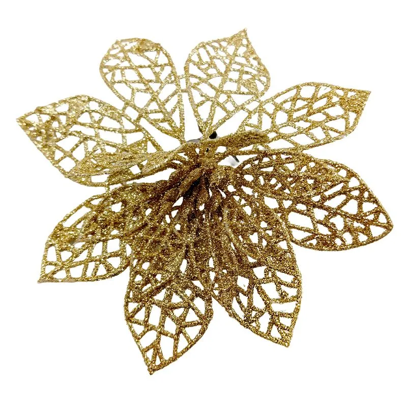 Flor Natalina Decorativa 12cm em Plástico Bella Garden