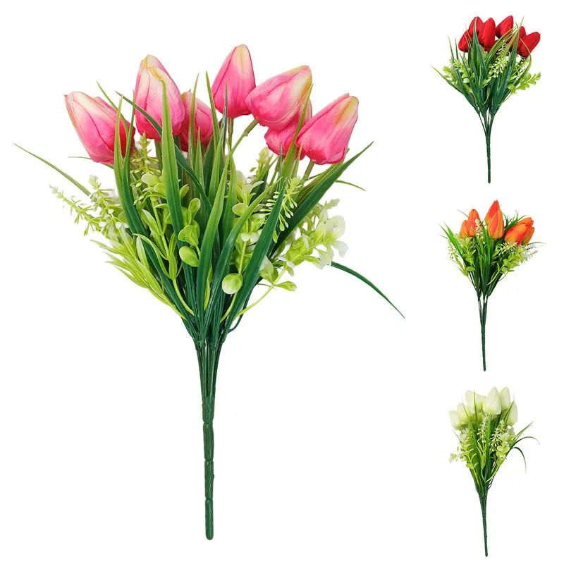 Buquê de Tulipas Artificial 35cm em Plástico Bella
