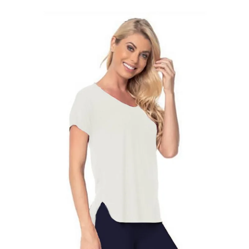Blusa Trinys Longa Atrás F-13776 Feminina M / Branco