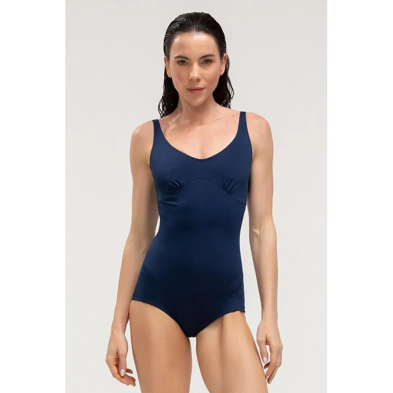 MAIÔ ABERTO NAS COSTAS COM FECHO E TOUCA - SWIMWEAR 26/27 - MARINHO P