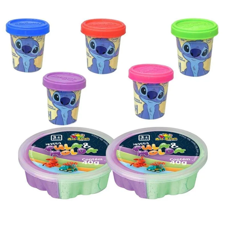 Cotiplás Stitch Massinha Modelar + 2 Pula E Molda 330g Novo