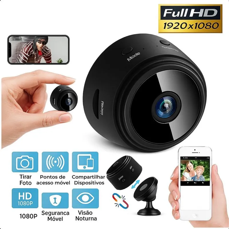 A9 Mini Hd Presence Sensor Câmera Wi-fi 110v Registra Cartão
